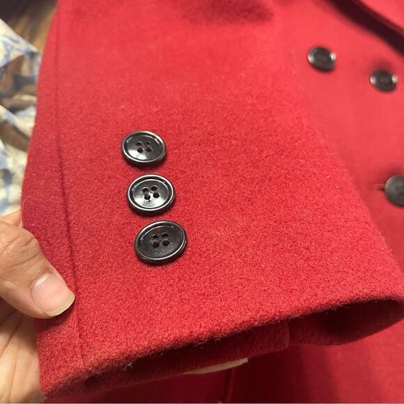 elegant winter Red medium peacoat - Picture 6 of 8
